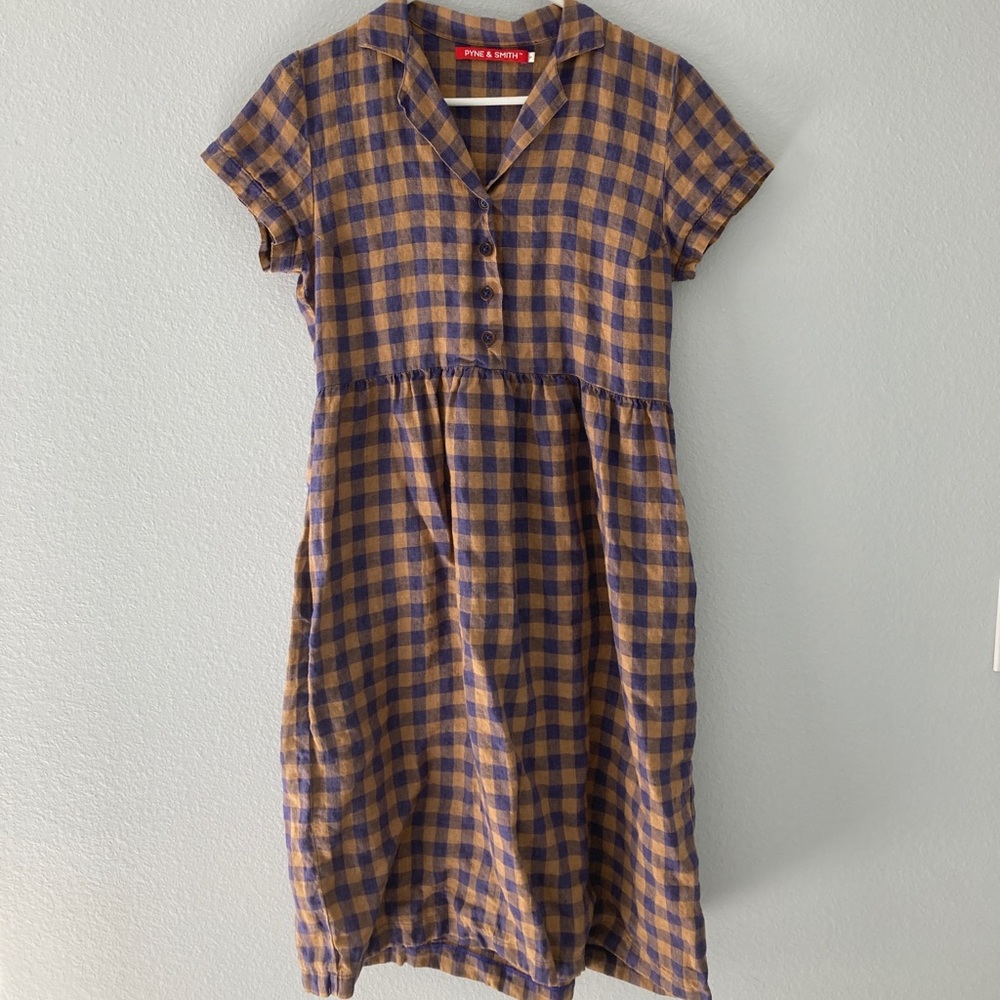 Pyne & Smith EUC guernsey check dress S